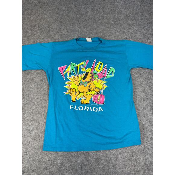 Vintage 70s 1978 Garfield Jims Davis Part Loud Florida Graphic Tee Mens S Retro - Picture 1 of 6